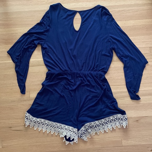 Navy Stretchy Romper - Picture 4 of 4